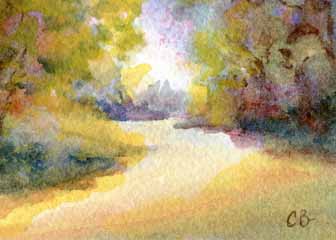 "Morning Walk II" by Cheryl Breunig, Prairie du Sac WI - Watercolor, SOLD